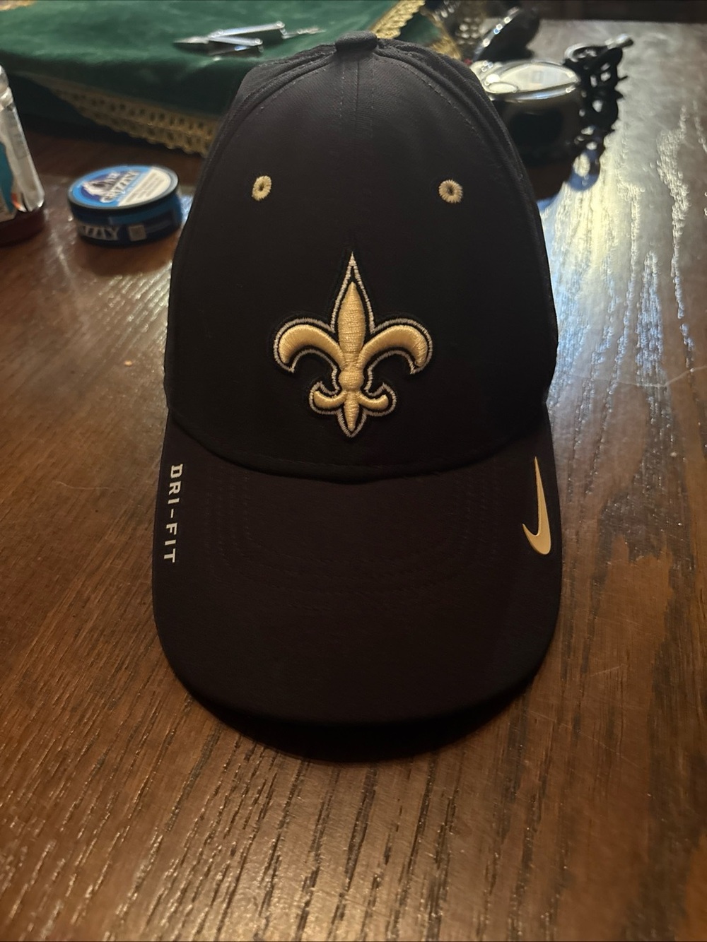 Nike Dri-FIT New Orleans Saints Fitted Hat Black Est S/M Size Tag Missing